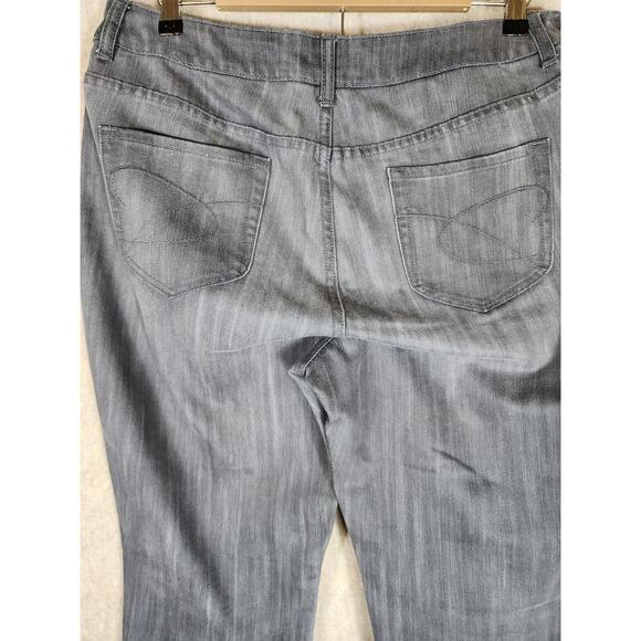 CHICO'S PLATINUM Gray Straight Leg Stretch Utility Denim Jeans SZ 2.5 (US L/14) - Picture 4 of 8